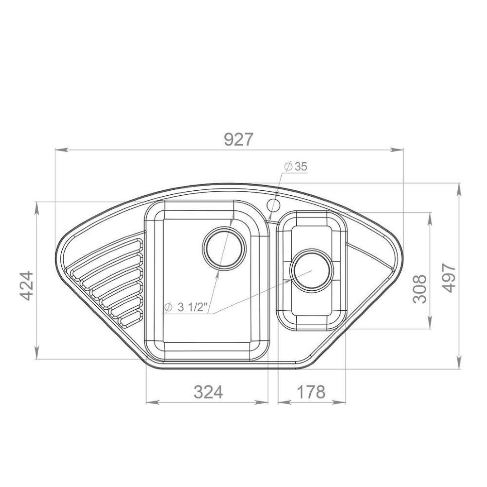 Мойка QUARZ 14, песочный