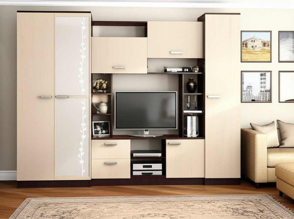 Стенка для гостиной Флора БТС (Венге)