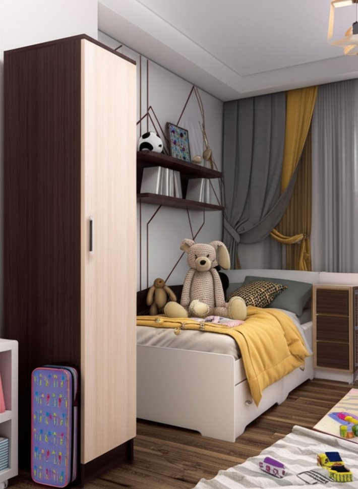 Шкаф-пенал Лагуна 04 (ТЭКС) (Венге/Дуб молочный)