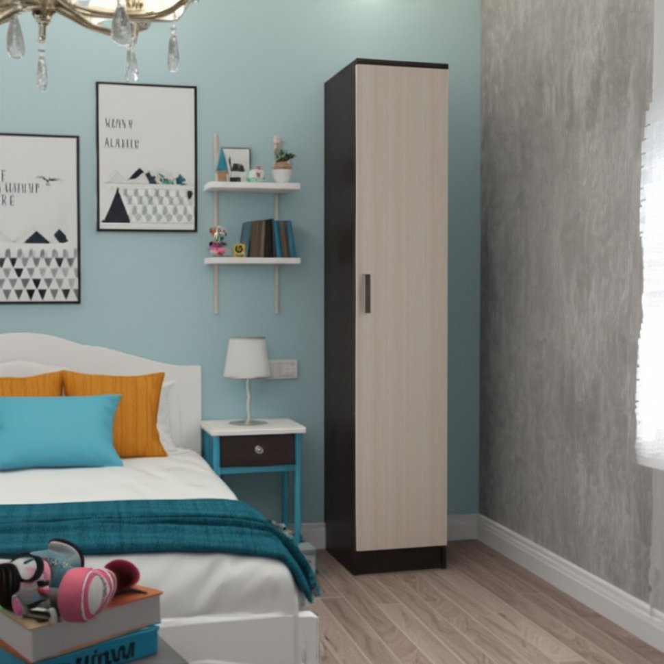 Шкаф-пенал Лагуна 04 (ТЭКС) (Венге/Дуб молочный)