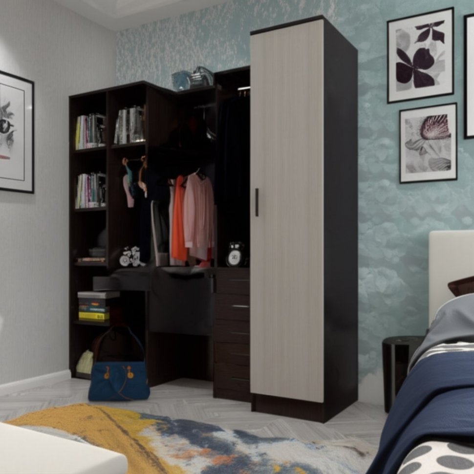 Шкаф-пенал Лагуна 04 (ТЭКС) (Венге/Дуб молочный)