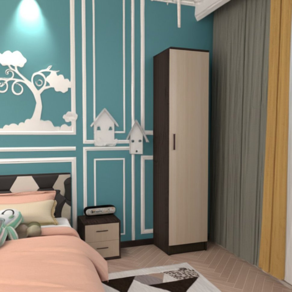 Шкаф-пенал Лагуна 04 (ТЭКС) (Венге/Дуб молочный)