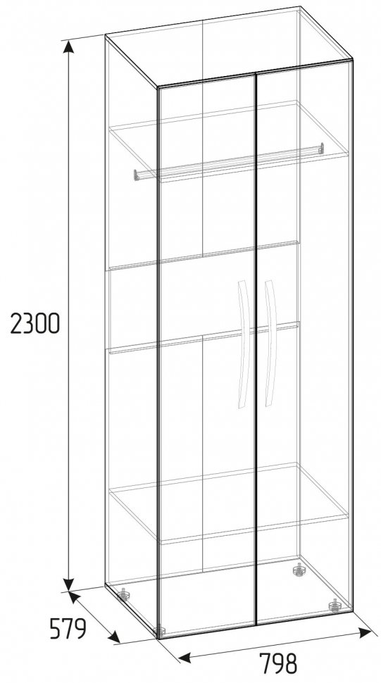 Шкаф для одежды Brownie 54 Глазов-мебель