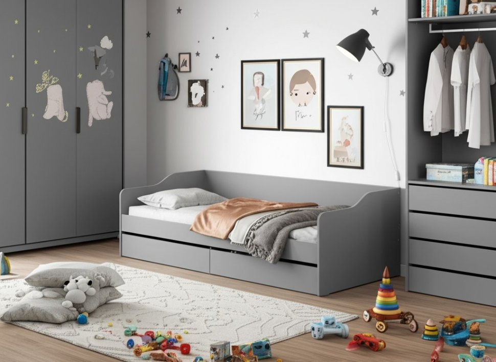 Каркас кровати детской КР 2, Графит серый