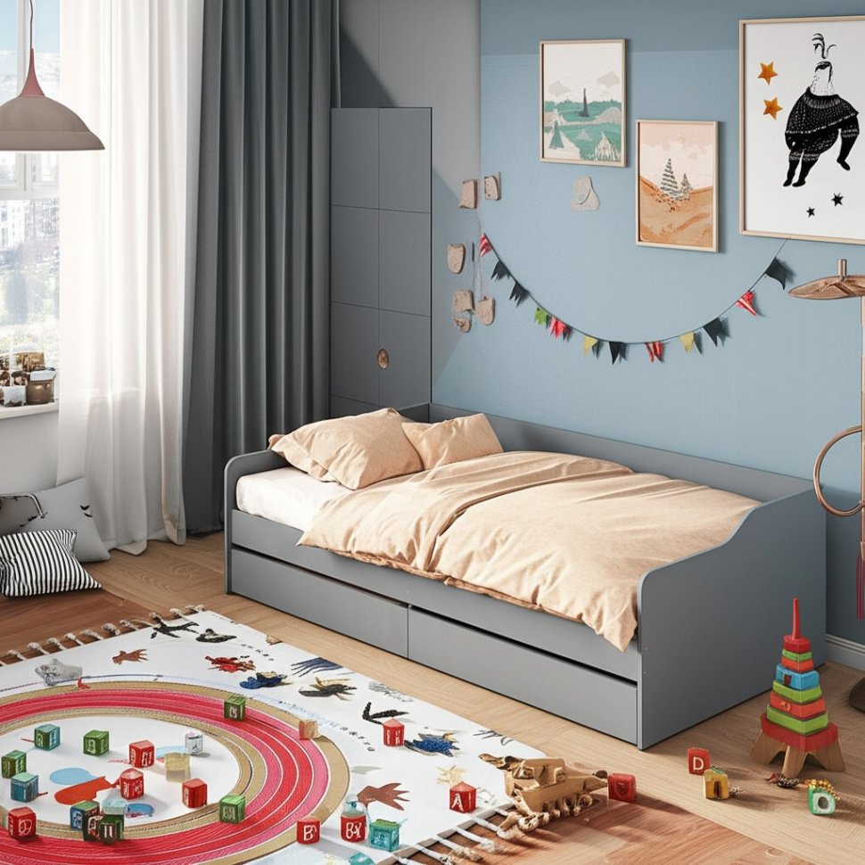 Каркас кровати детской КР 2, Графит серый