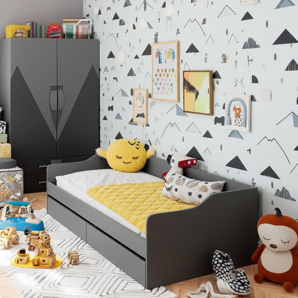 Каркас кровати детской КР 2, Графит серый
