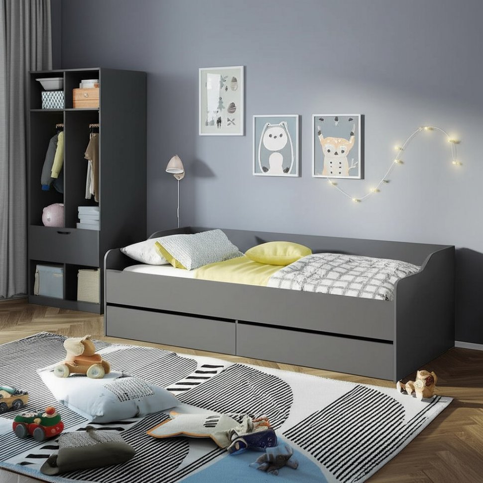 Каркас кровати детской КР 2, Графит серый