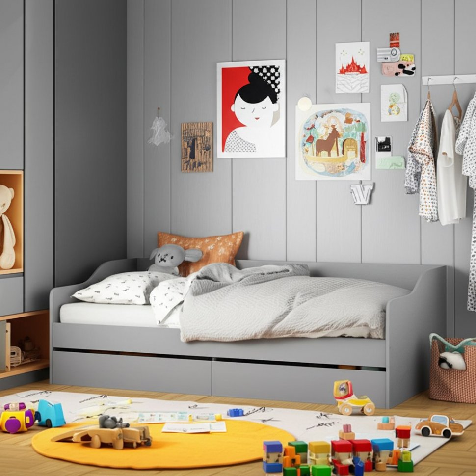 Каркас кровати детской КР 2, Графит серый