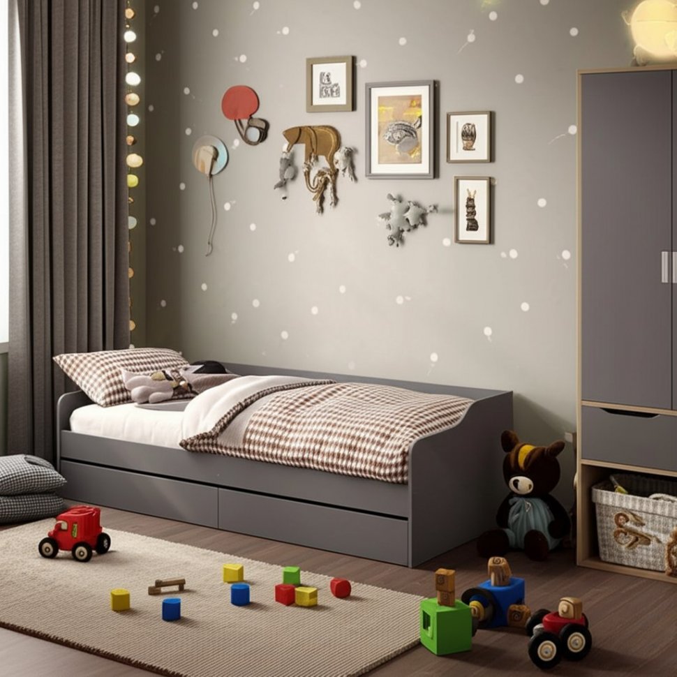 Каркас кровати детской КР 2, Графит серый