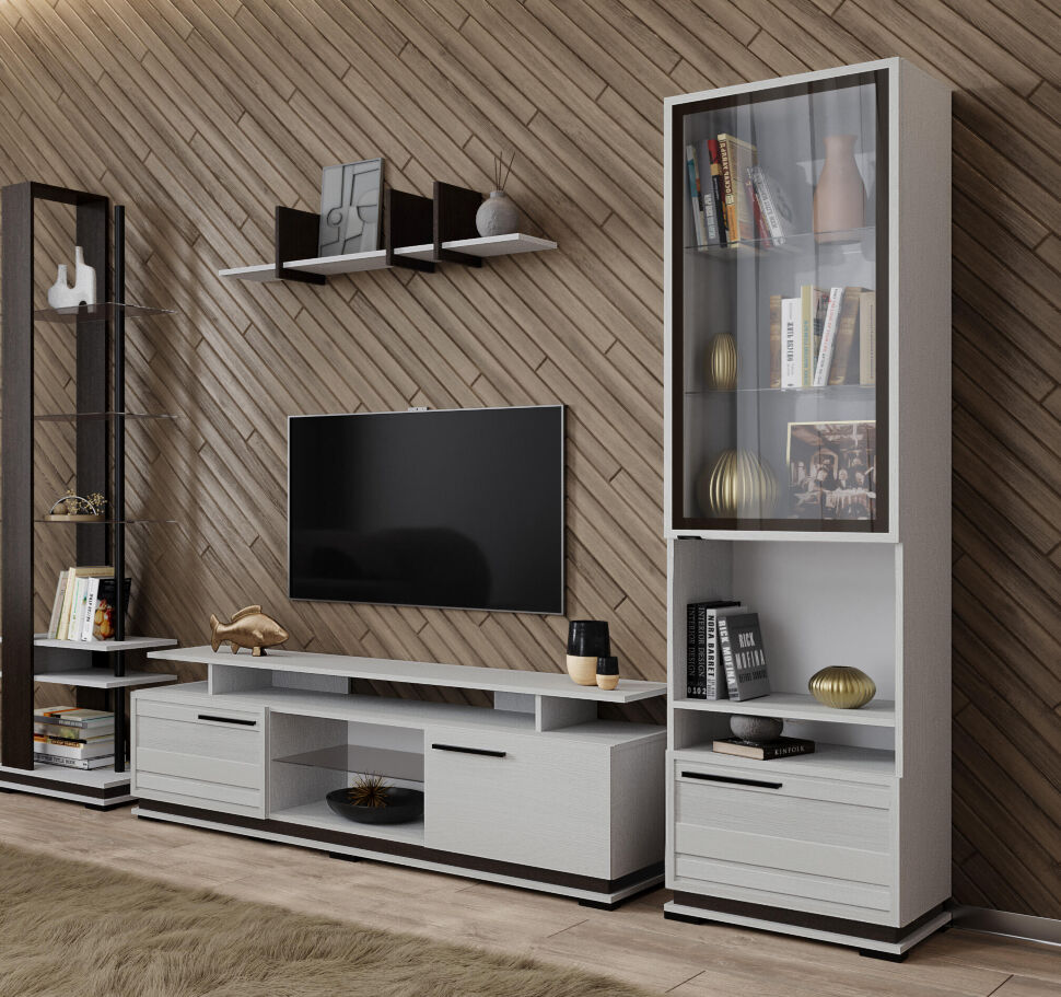 Навесная полка Модена МН-1 (Домани) Ясень Анкор светлый