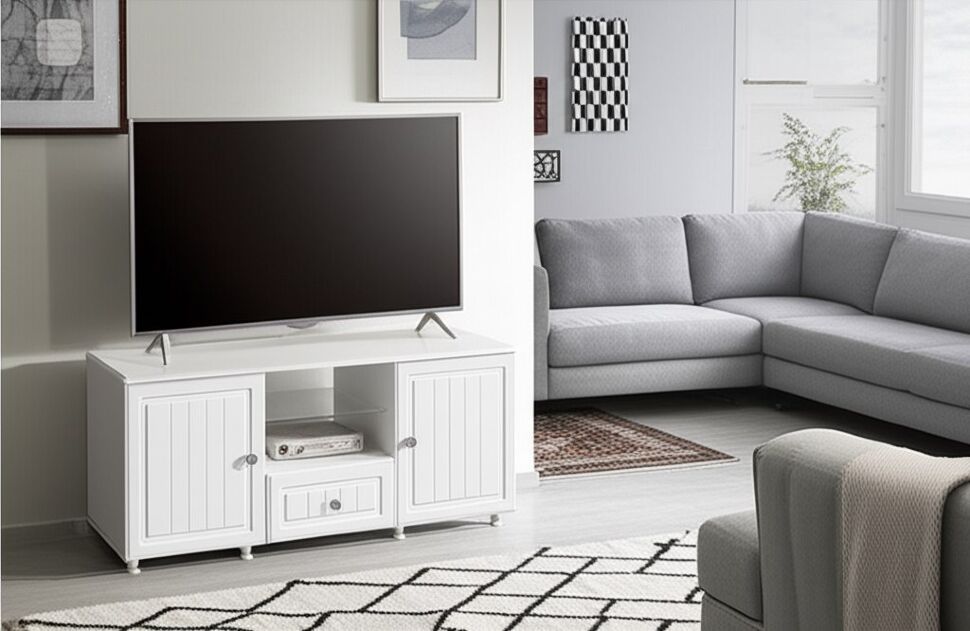 Тумба под ТВ Монако МН-25 белое дерево