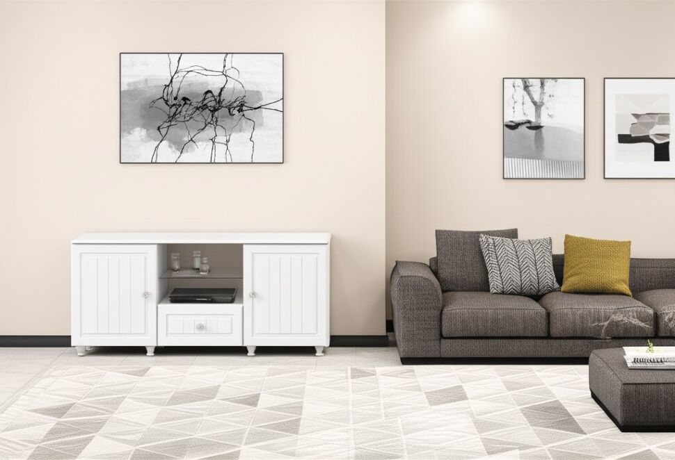 Тумба под ТВ Монако МН-25 белое дерево