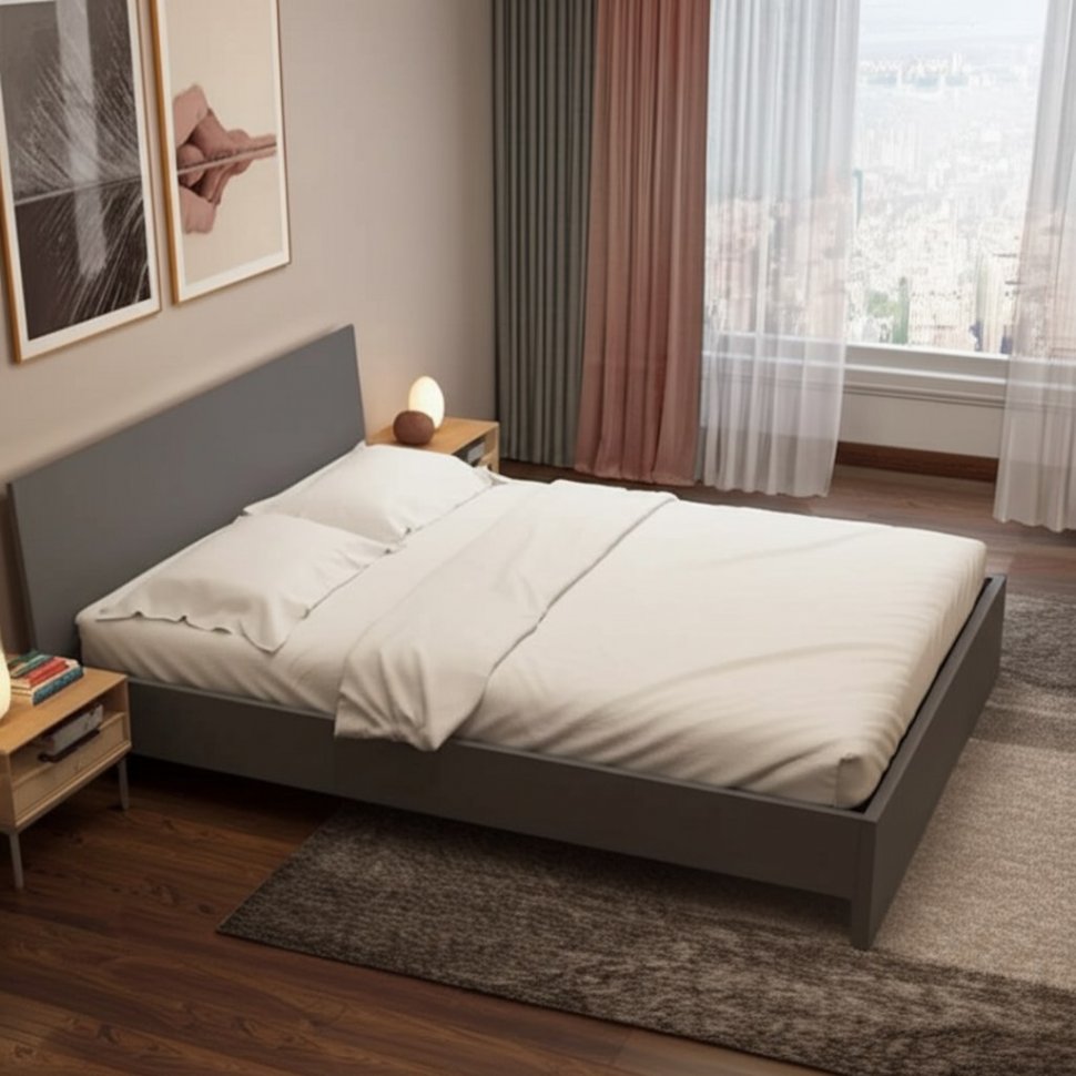 Кровать 160х200 Денвер с проложками (Графит серый)