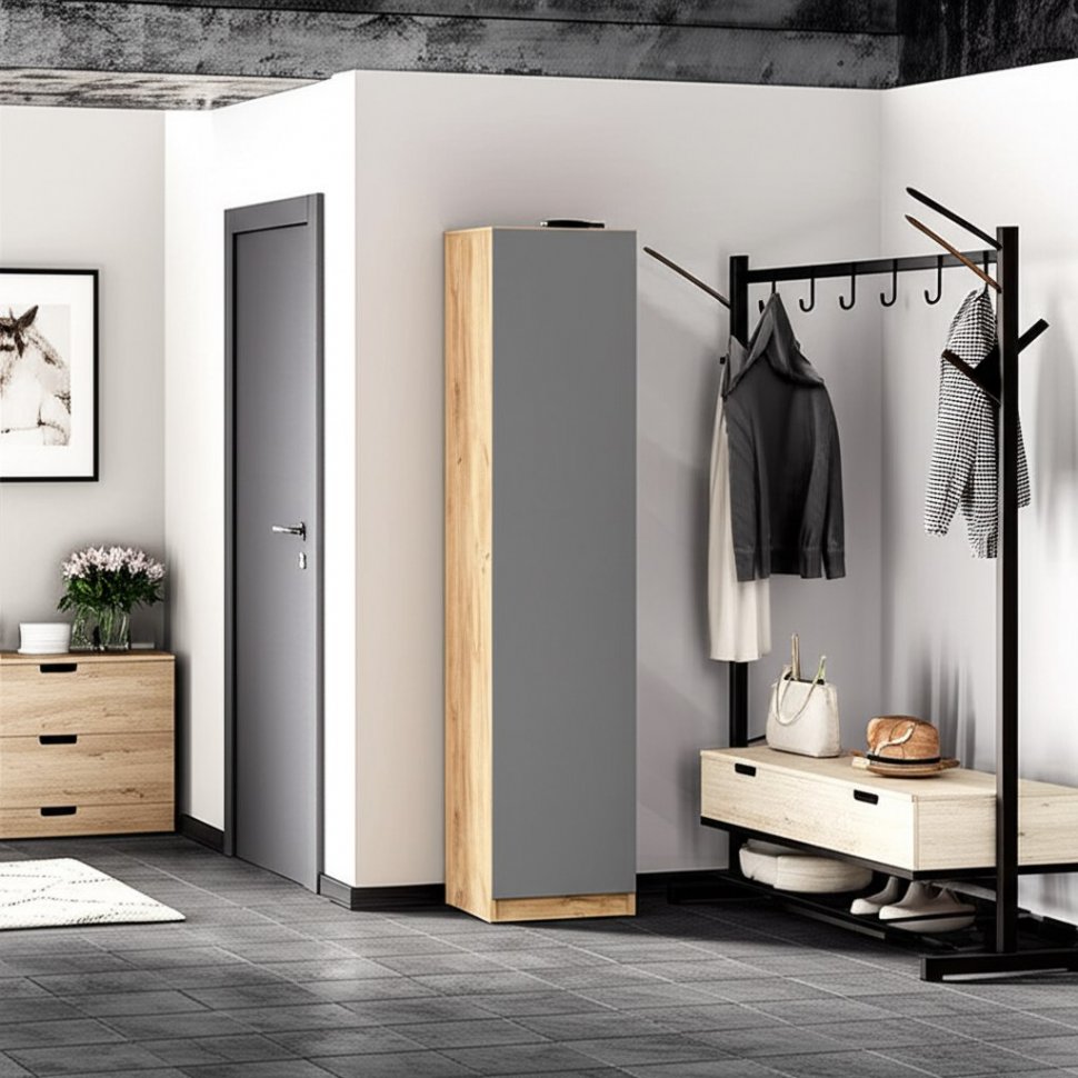 Шкаф-пенал Авиньон (Графит серый)