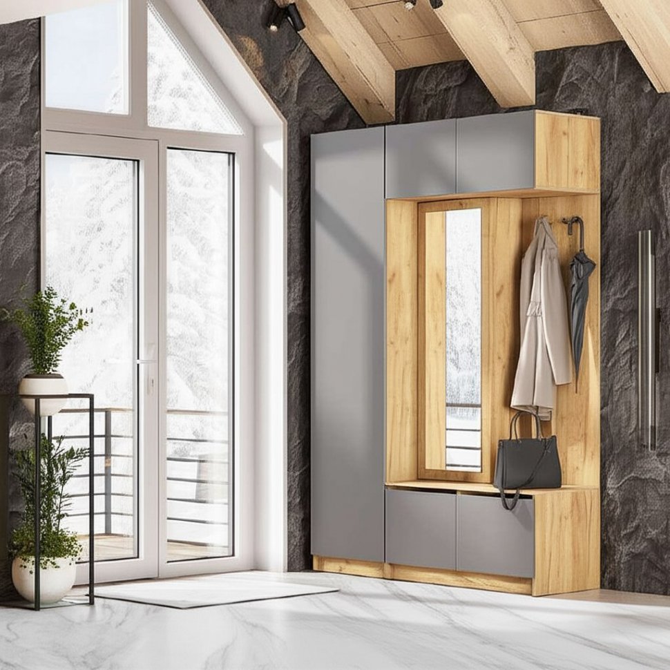 Шкаф-пенал Авиньон (Графит серый)