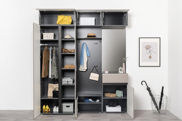 Сидней шкаф антресольный 16.314.01 Антрацит / Капучино