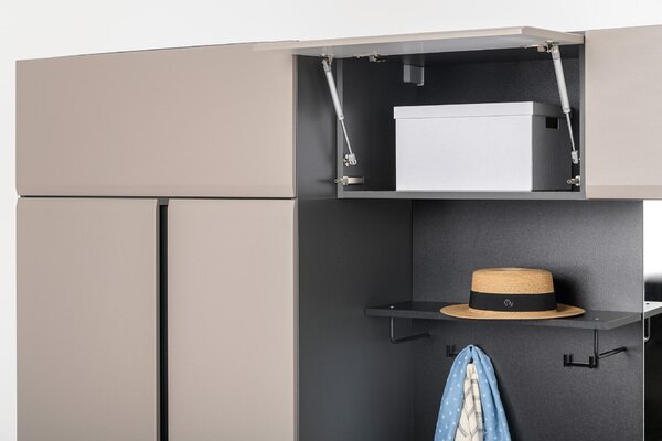 Сидней шкаф антресольный 16.314.01 Антрацит / Капучино