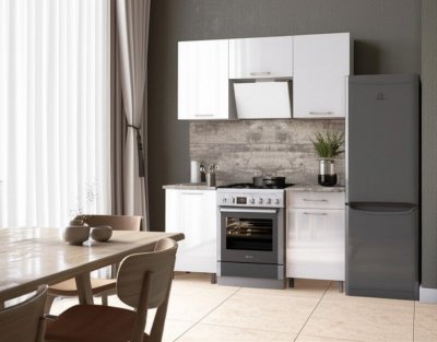 Кухня Танго 1,6 м с окапом, Белый