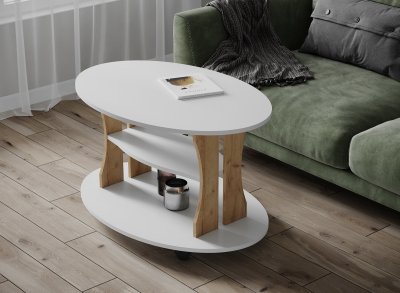 Журнальный стол Консул-1 Белый / Дуб Крафт