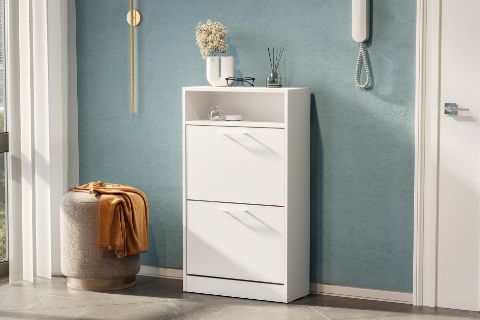 Обувница ОБ 1 (Серия 3), Белый текстурный