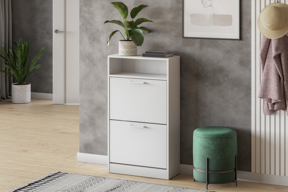 Обувница ОБ 1 (Серия 3), Белый текстурный