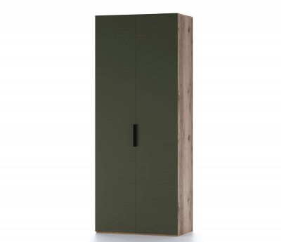 Харди шкаф двухдверный глухой Дуб Делано Темный / Зеленый