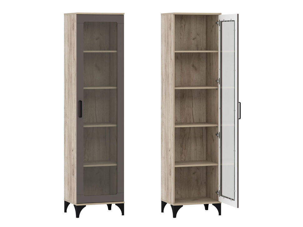 НМ 013.06 Марсель шкаф-пенал Дуб Крафт серый/Софт графит