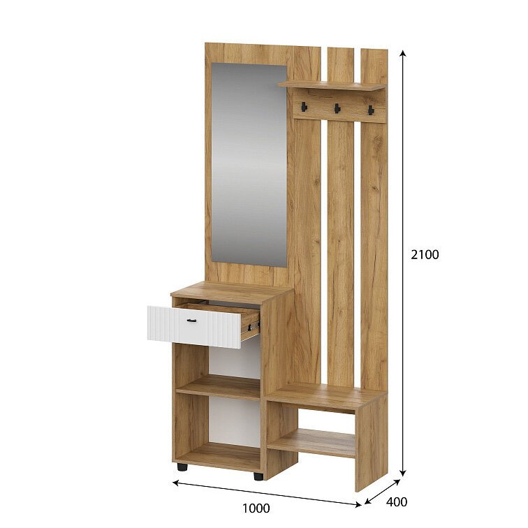 Вешалка 1 Милан (SV-Мебель) Белый
