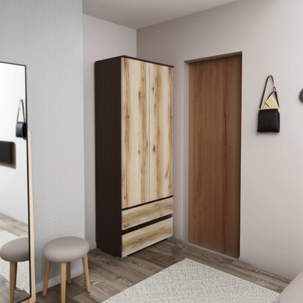 Шкаф 2-створчатый с ящиками ​Плейона (ТЭКС) Дуб делано