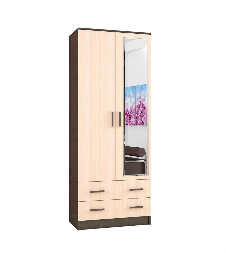 Шкаф двухдверный Лагуна 0.8 (с зеркалом) ТЭКС