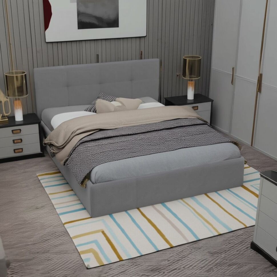 Кровать с основанием двойная №4 160х200, Серый