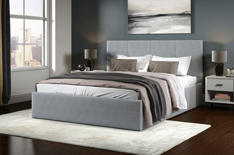 Кровать с основанием двойная №4 160х200, Серый