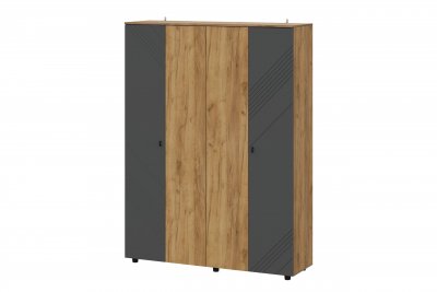 Шкаф четырехстворчатый Байкал, Дуб Золотой, Графит