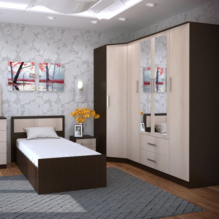 Шкаф Фиеста БТС (Венге / Лоредо) четырехдверный