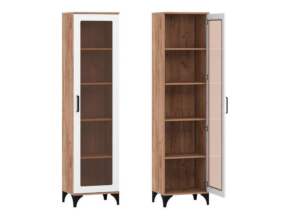 НМ 013.06 Марсель шкаф-пенал Дуб Крафт табачный/Меренга