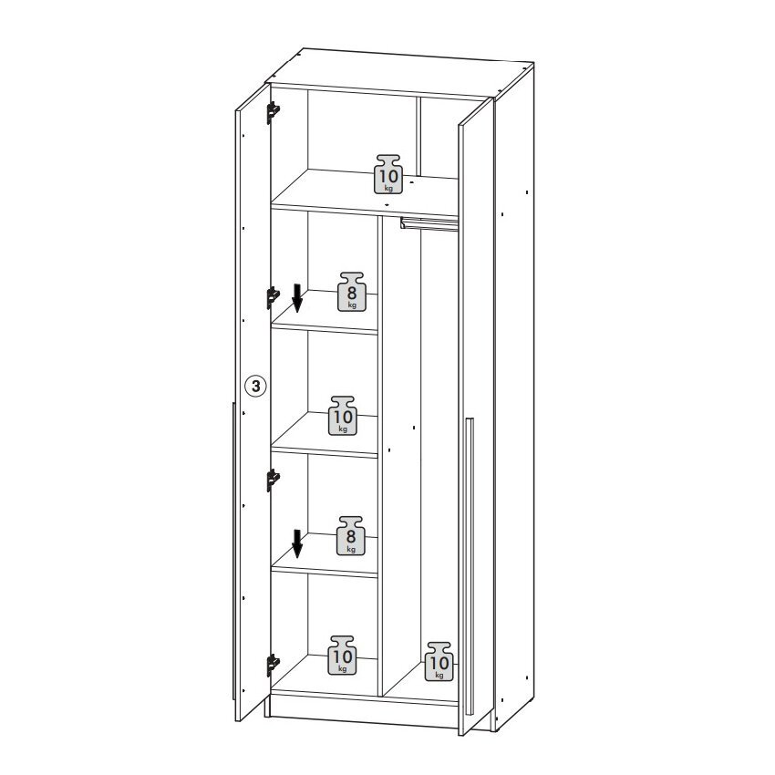 Двухдверный шкаф Берген ШК-800 (Интерьер-Центр) Белое дерево