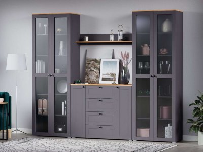 Гостиная Остин 4 графит/дуб золотой