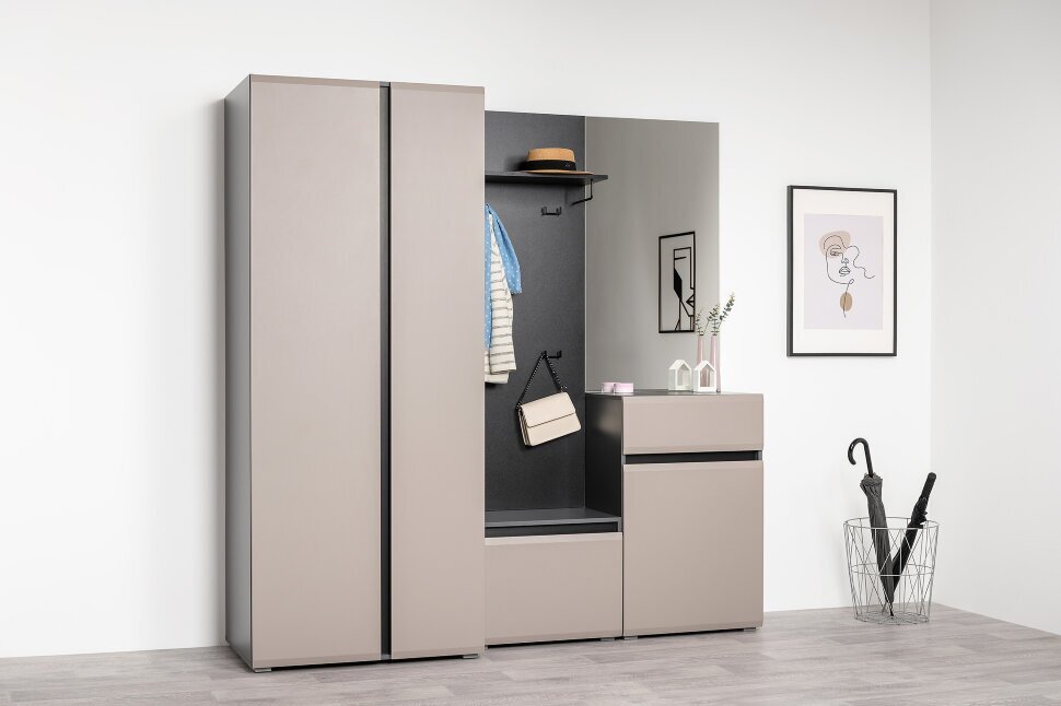 Сидней шкаф двухстворчатый 16.367.02 Антрацит / Капучино