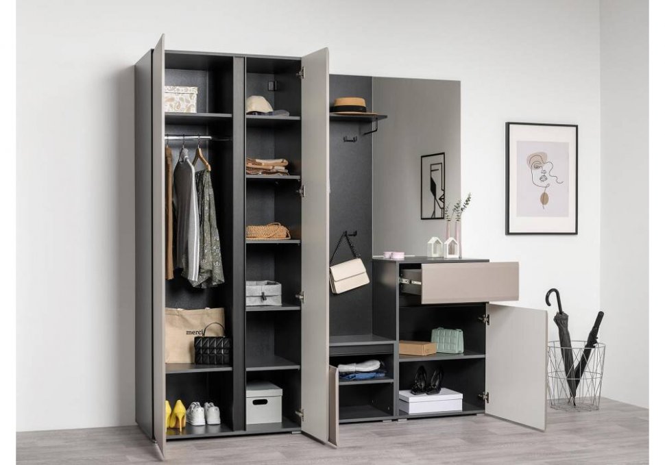 Сидней шкаф двухстворчатый 16.367.02 Антрацит / Капучино