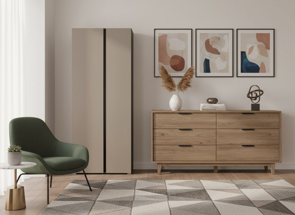 Сидней шкаф двухстворчатый 16.367.02 Антрацит / Капучино