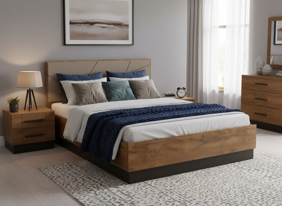 Кровать Гамма с ортопедическим основанием 54.16 Таксония/Грей