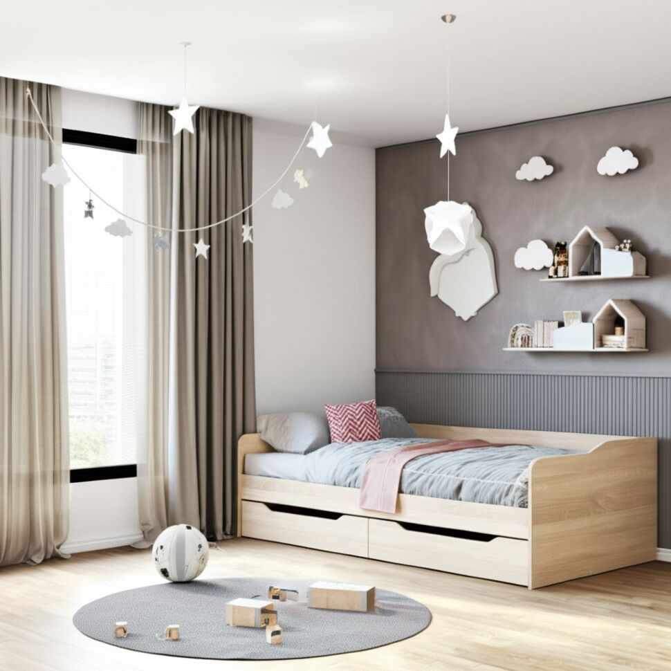 Каркас кровати КР 1 90х200, дуб сонома