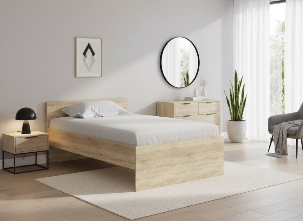 Кровать Симпл НМ 011.53-02 дуб сонома