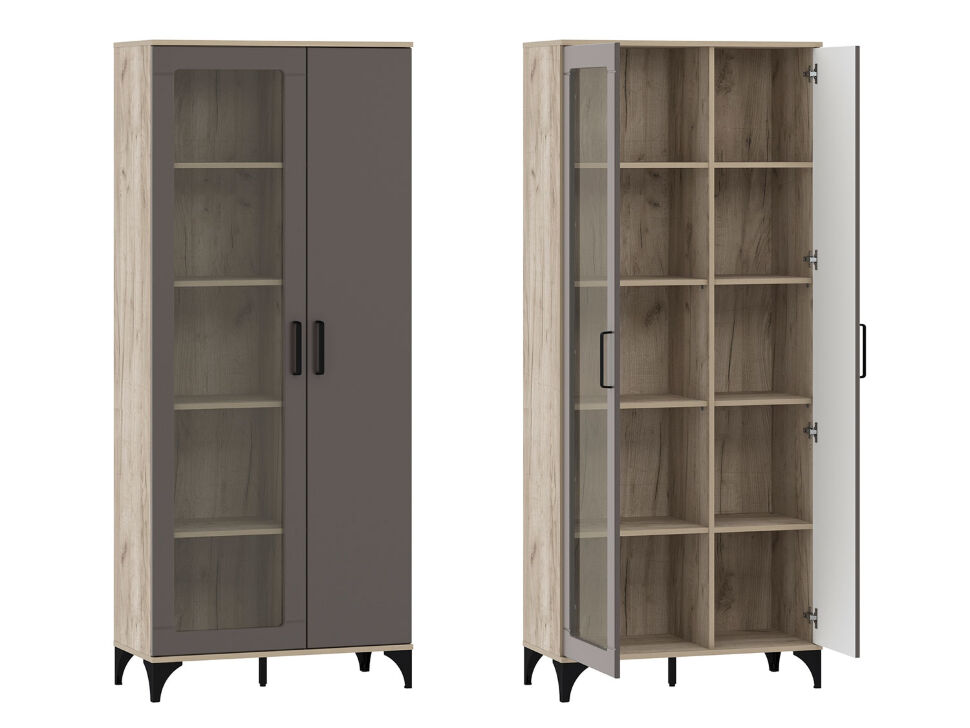 НМ 013.51 Марсель шкаф-пенал Дуб Крафт серый/Софт графит