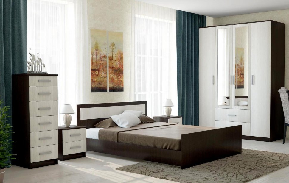 Кровать 160х200 Фиеста БТС с проложками из ДСП (Венге)