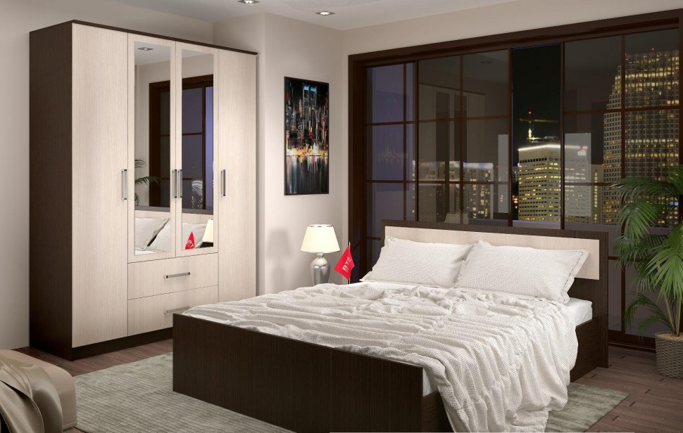 Кровать 160х200 Фиеста БТС с проложками из ДСП (Венге)