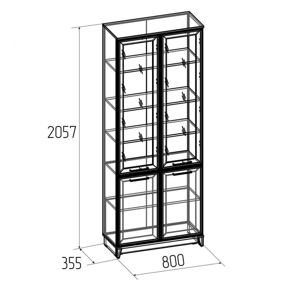 Шкаф для книг Аурелио 8 (Глазов) Антрацит