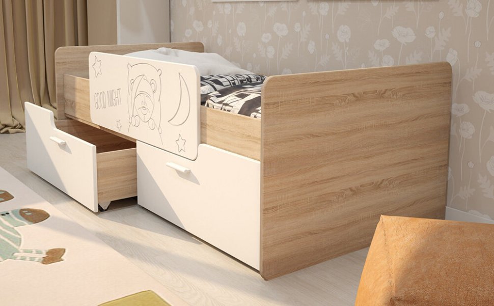 Кровать 80х160 Умка К-001 (Интерьер Центр) Дуб Сонома