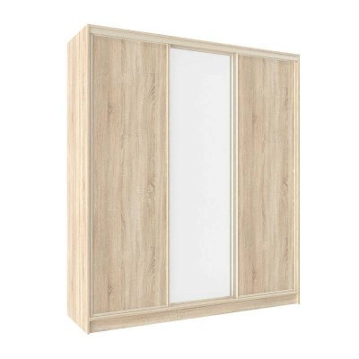 Шкаф-купе трехдверный с зеркалом 2000 Домашний Дуб сонома