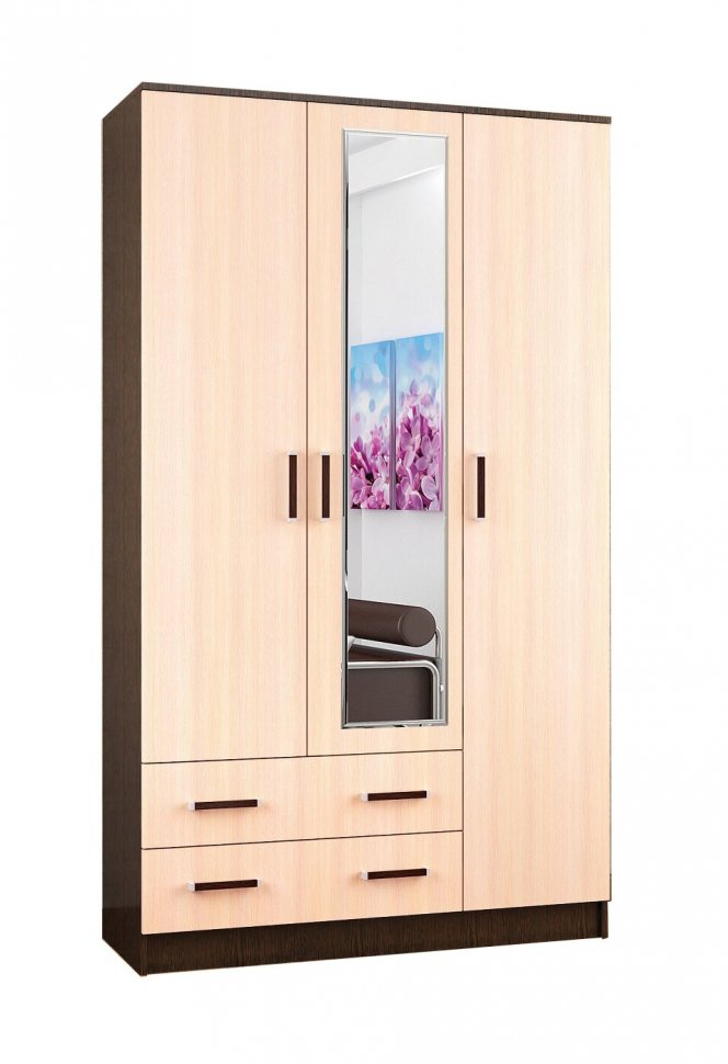 Шкаф трехдверный Лагуна (с зеркалом) 1.2 ТЭКС